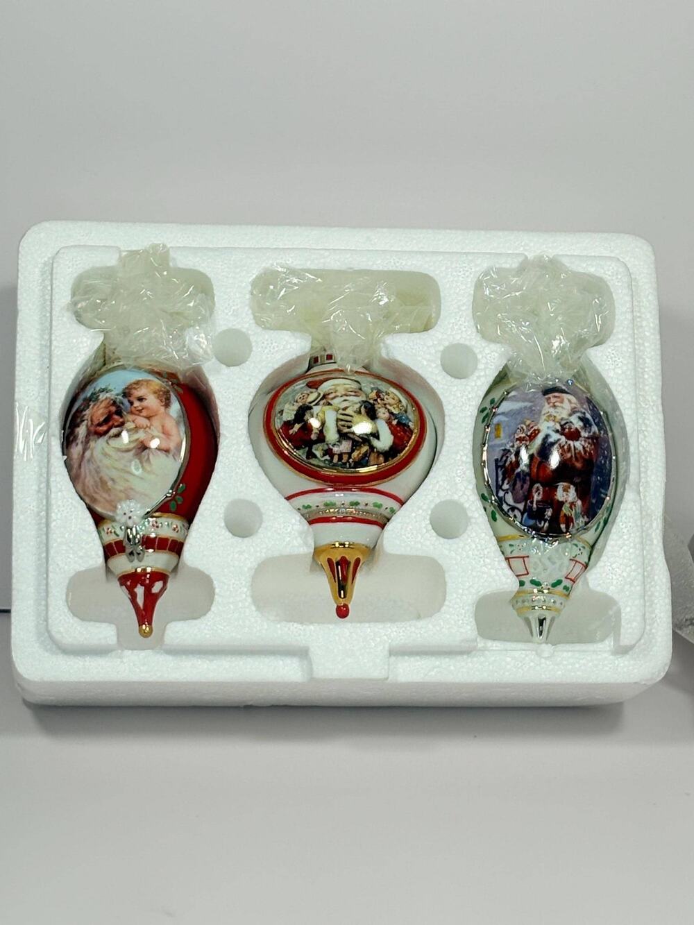 Bradford Exchange Heirloom Porcelain Ornaments ~ Set of 3